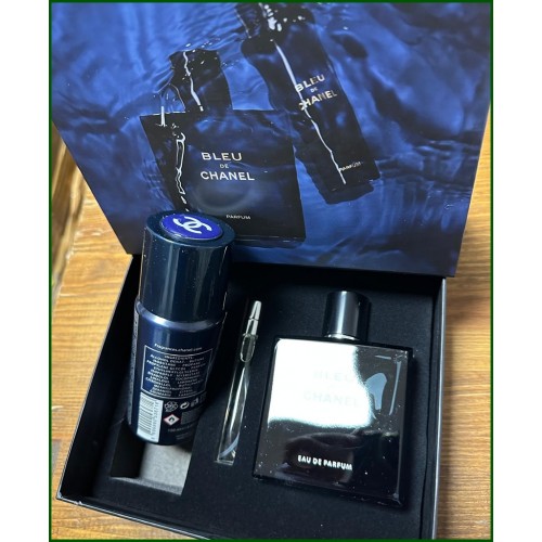 CHANEL Bleu de Chanel EDP 100 Ml Erkek Parfümü & Deodorant 150 ml & Dekant 10 ml çanta boy ÖZEL GİFT SET