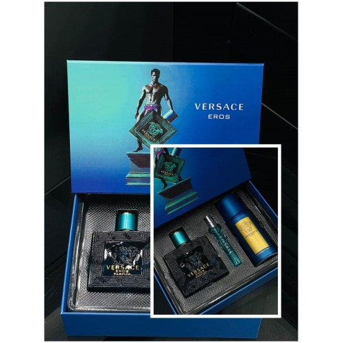 Versace Eros EDP 100 Ml Erkek Parfümü & Deodorant 150 ml & Dekant 10 ml çanta boy ÖZEL GİFT SET
